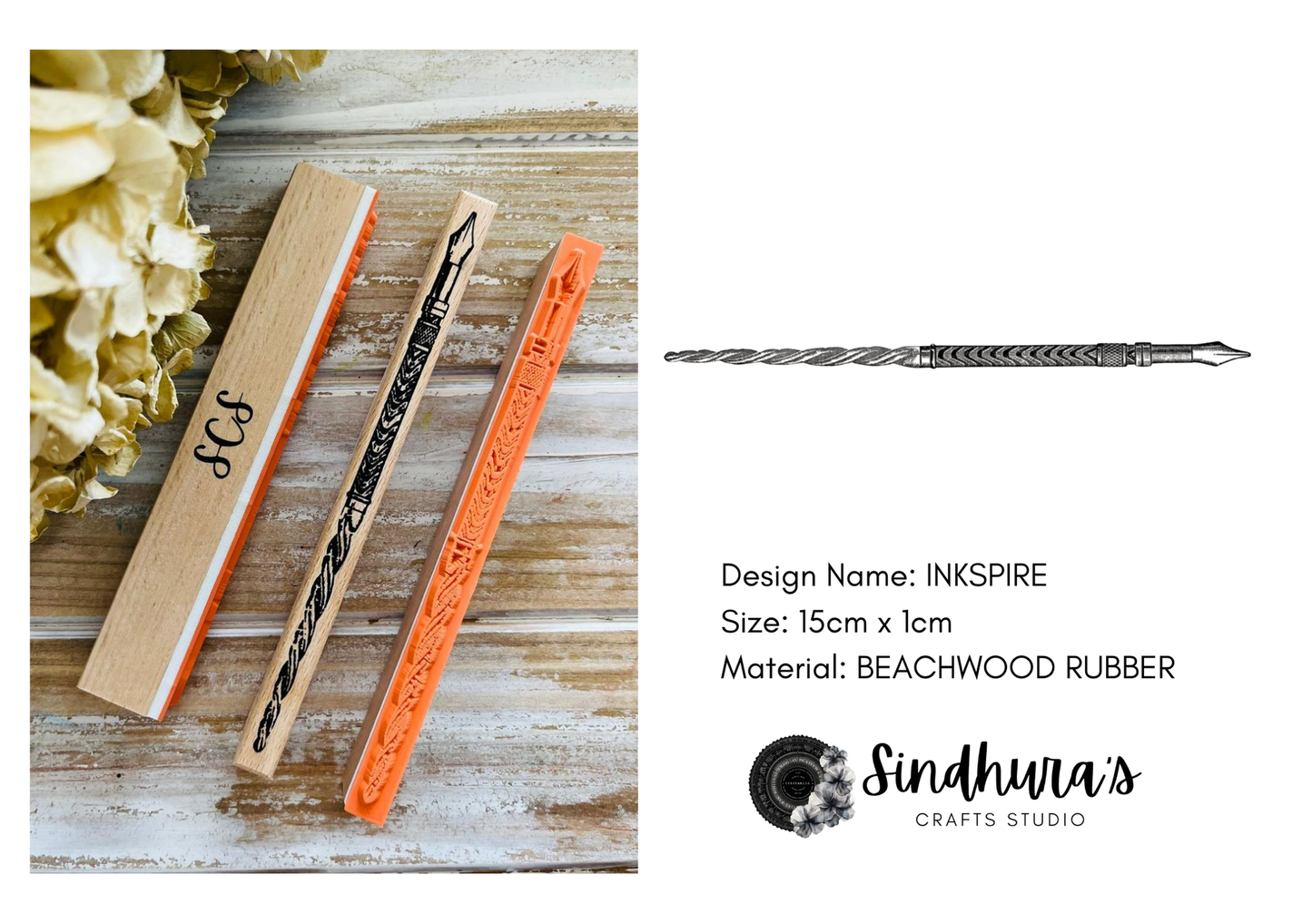 Inkspire | Wooden Rubber Stamp