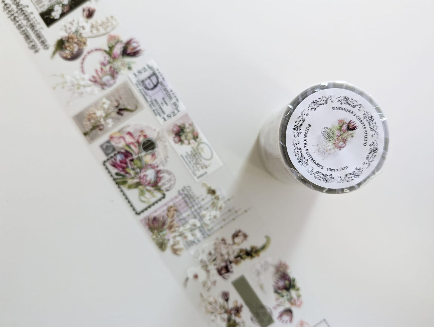 Botanical Postmarks | Matt PET Tape for Scrapbook & Journaling