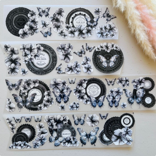 Ebony Elegance | Matte PET Tape for Scrapbooking & Journaling