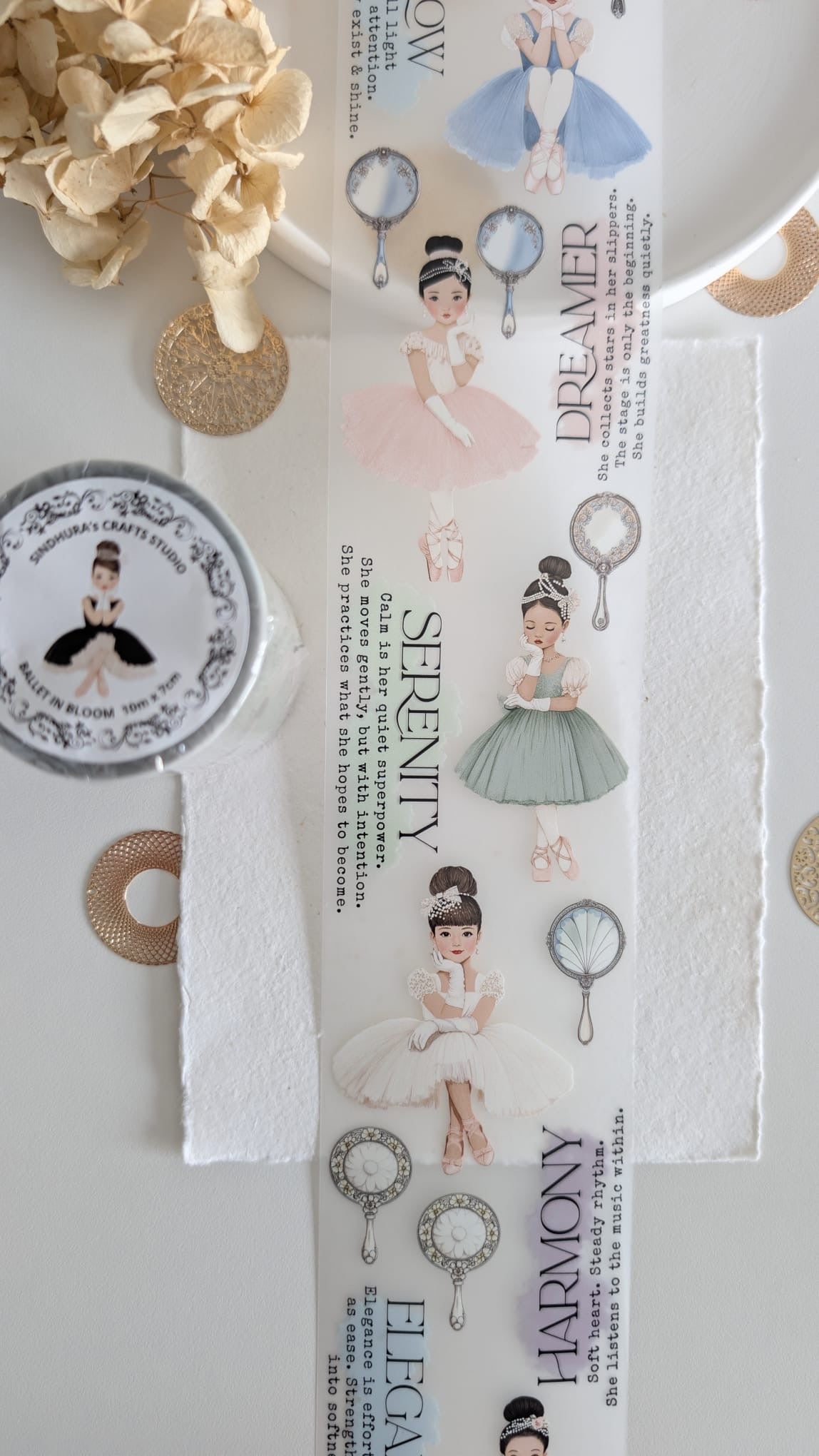Ballet in Bloom Matte PET Tape | Ballerina Journaling Tape