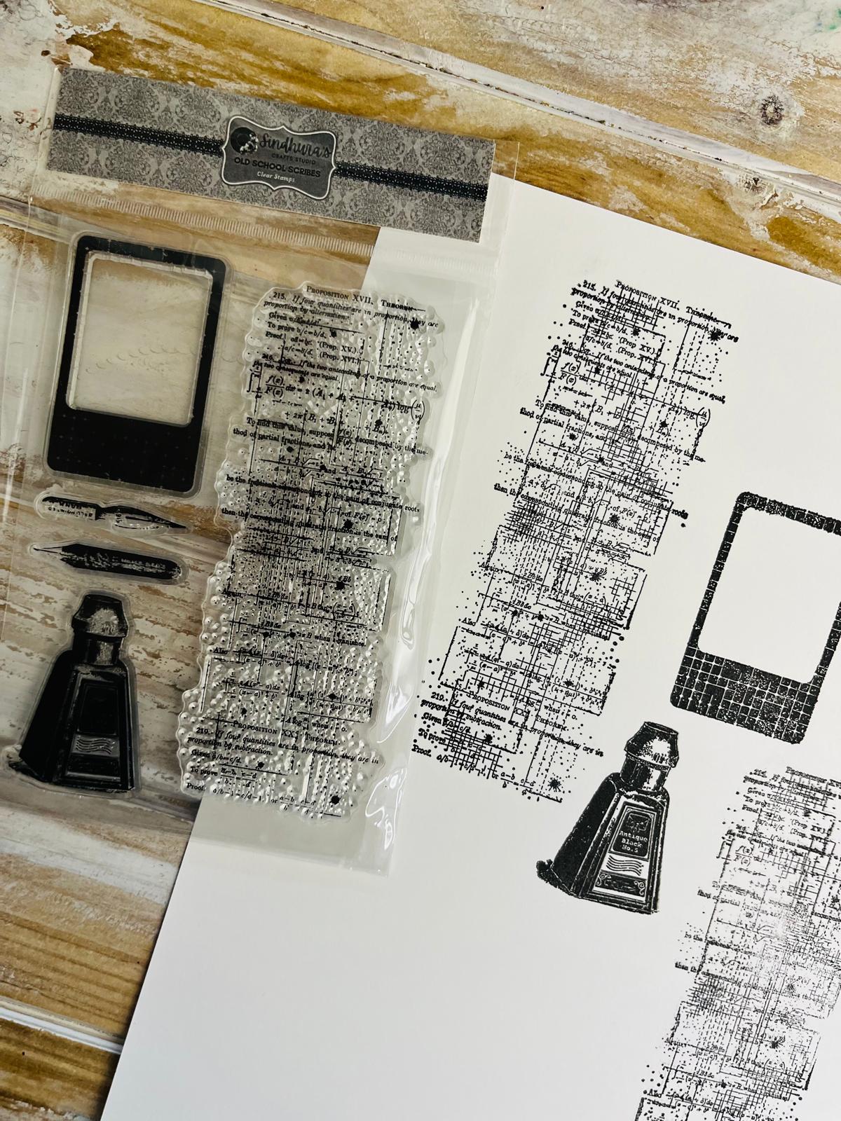 Old School Scribes – A6 Silicone Stamp Set (5 pcs)