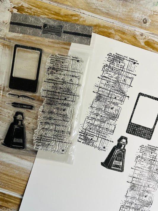 Old School Scribes – A6 Silicone Stamp Set (5 pcs)