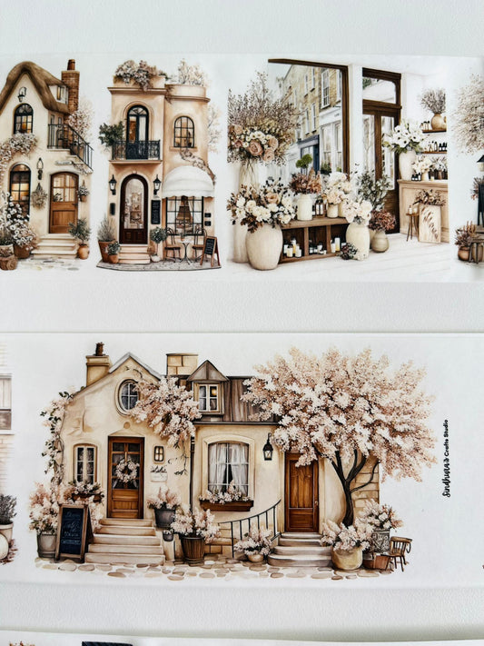 Autumn Promenade | Washi Paper | White Background Tape