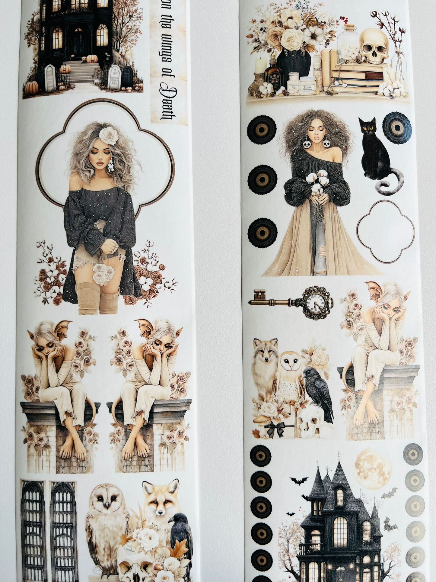 Haunted Reverie | Washi Paper | White Background Tape