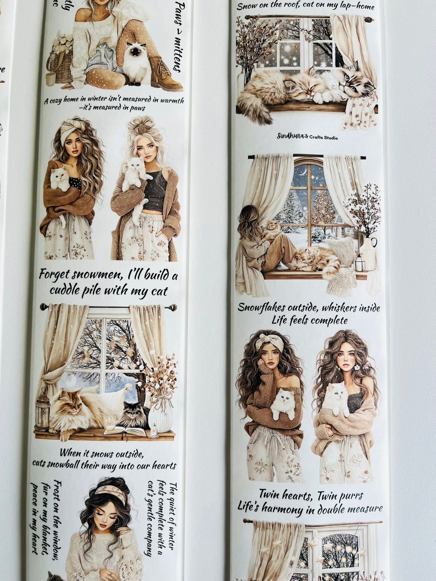 Ivory Wintertide | Washi Paper | White Background Tape