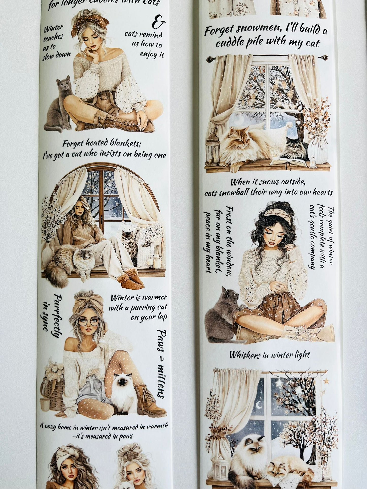 Ivory Wintertide | Washi Paper | White Background Tape