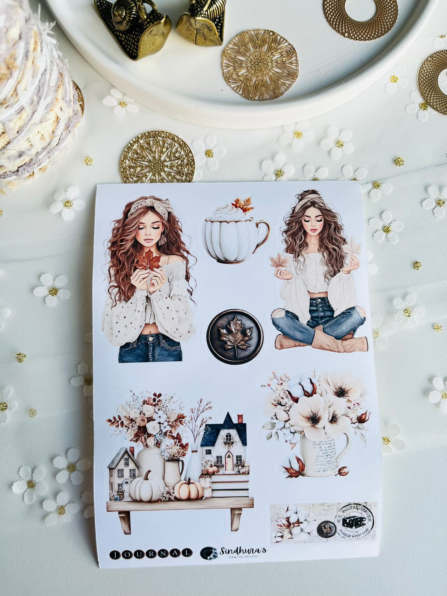 Cozy Autumn & Winter Vinyl Sticker Sheets - 2 x A6 Size