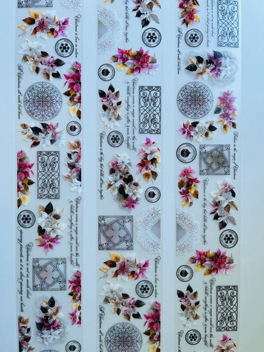 Poinsettia Grace | Matt PET Tape for Scrapbook & Journaling