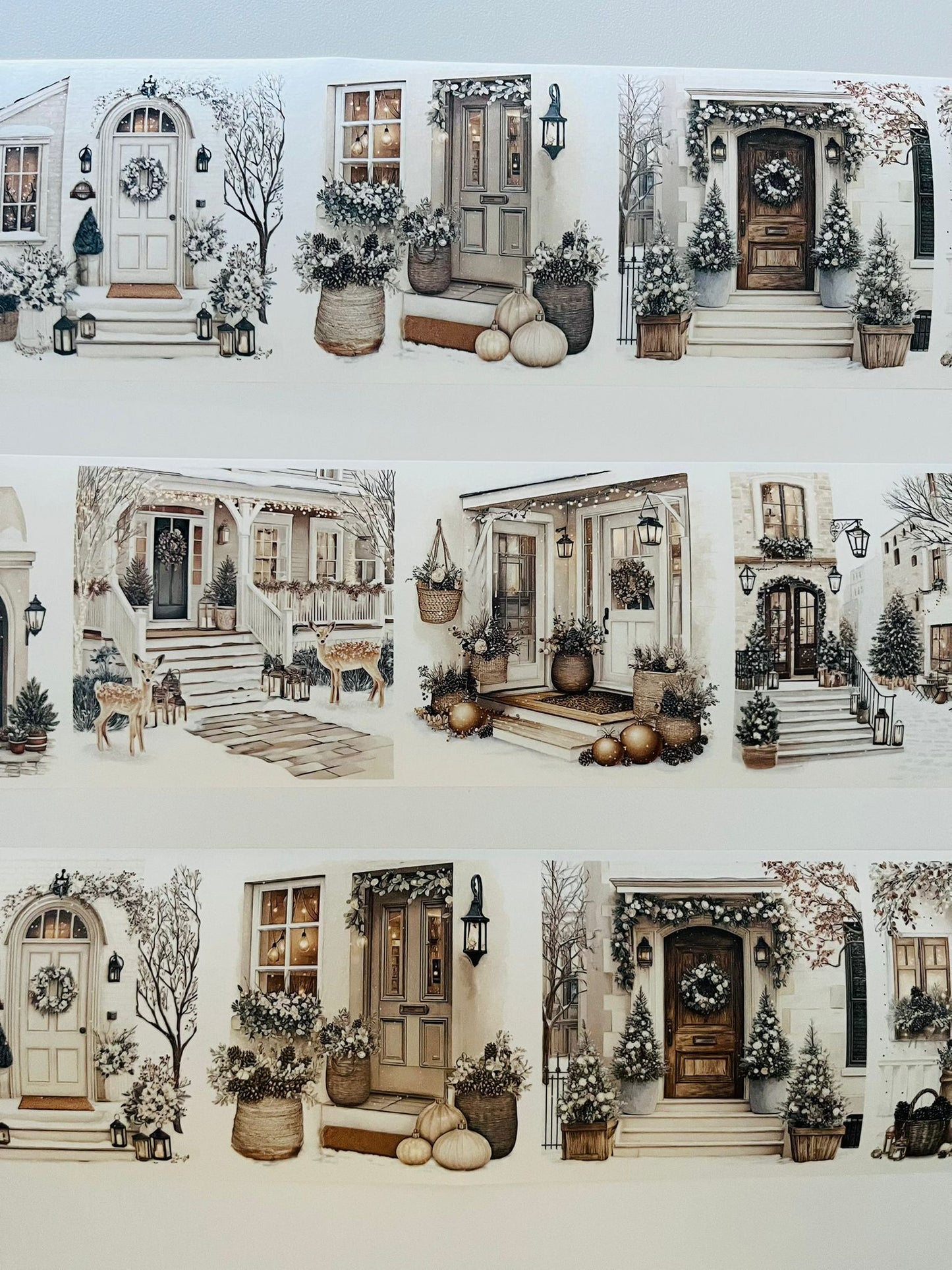 Winter Doorsteps | Washi Paper | White Background Tape