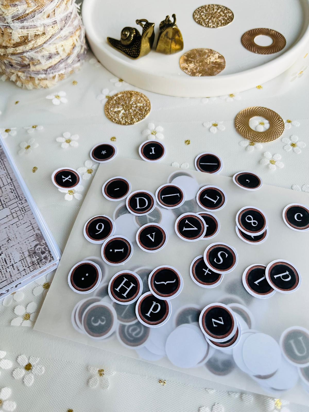 Vintage Typewriter Alphabet & Symbols Ephemera | 160gsm Paper
