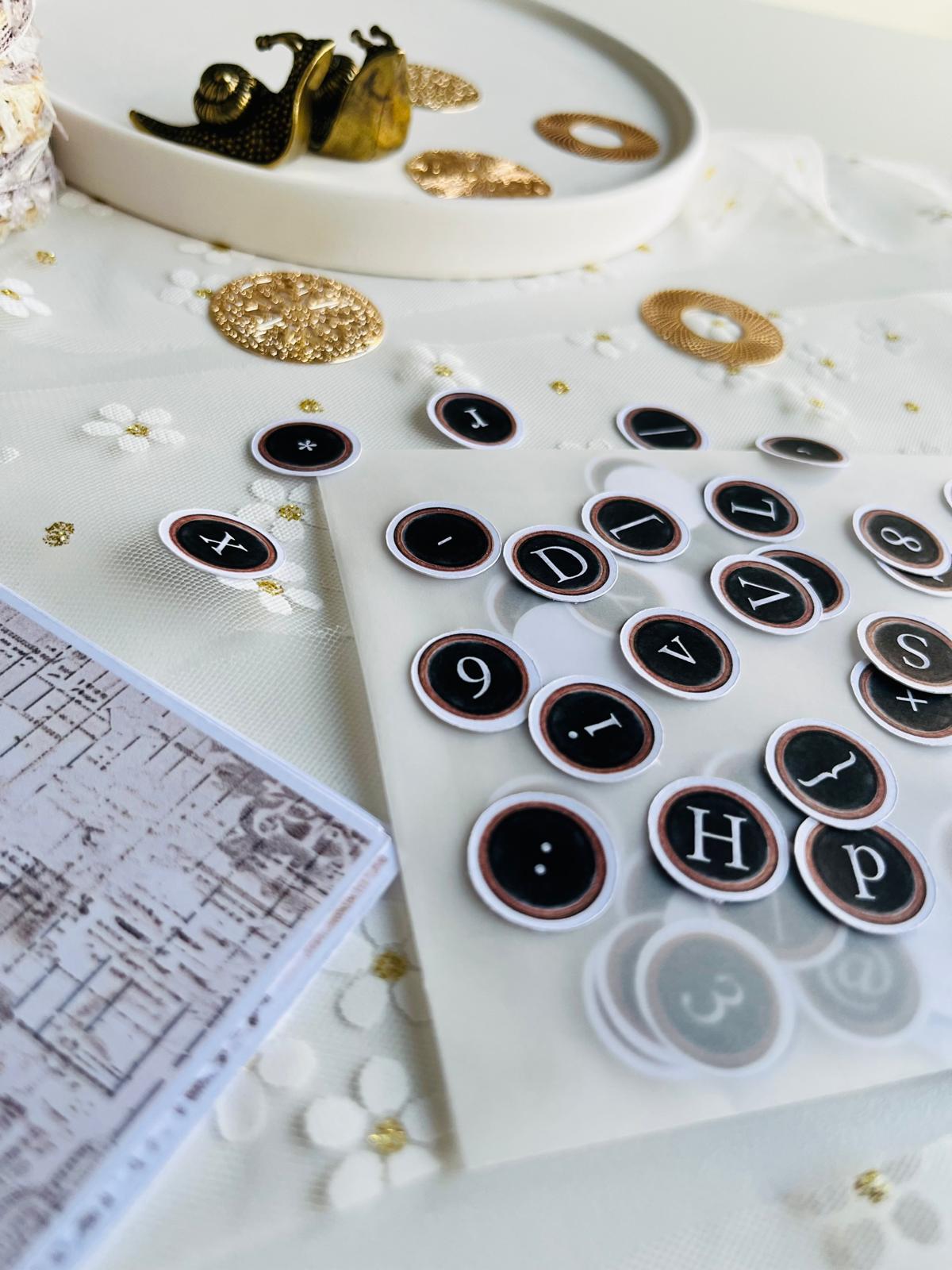 Vintage Typewriter Alphabet & Symbols Ephemera | 160gsm Paper