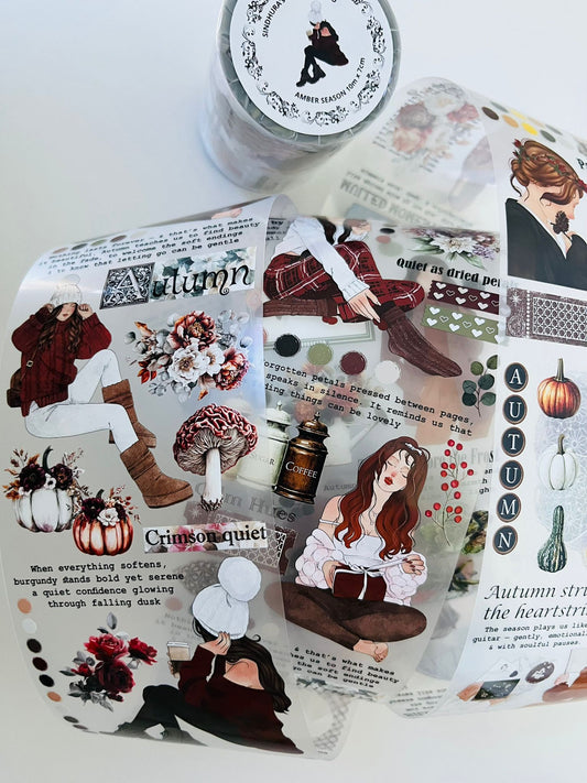 Amber Season | Matt PET Tape for Scrapbook & Journaling