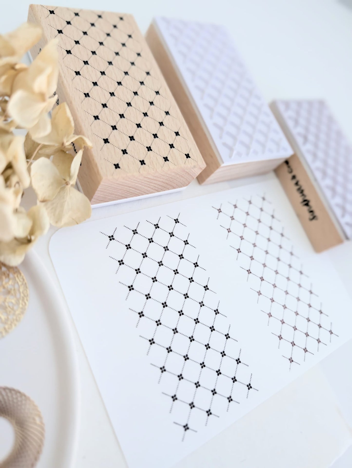 Vintage Weave | Original Pattern Wooden Rubber Stamp