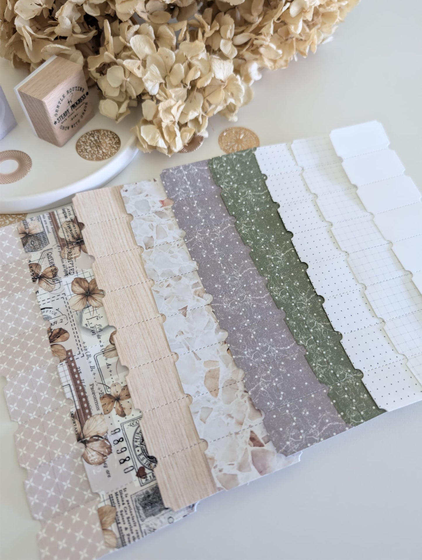 Neutral Index Tabs for Planners & Journals | 180 GSM Cardstock