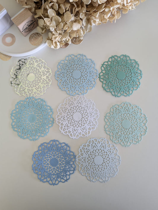 Pastel Round Doily Layering Die Cuts | Handmade Paper Ephemera