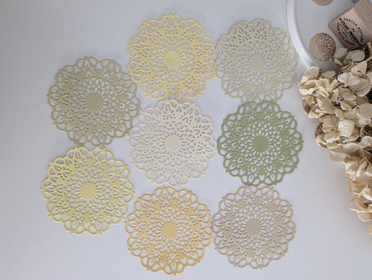 Neutral Lace Doily Die Cuts | 160 GSM Cardstock (Handmade)