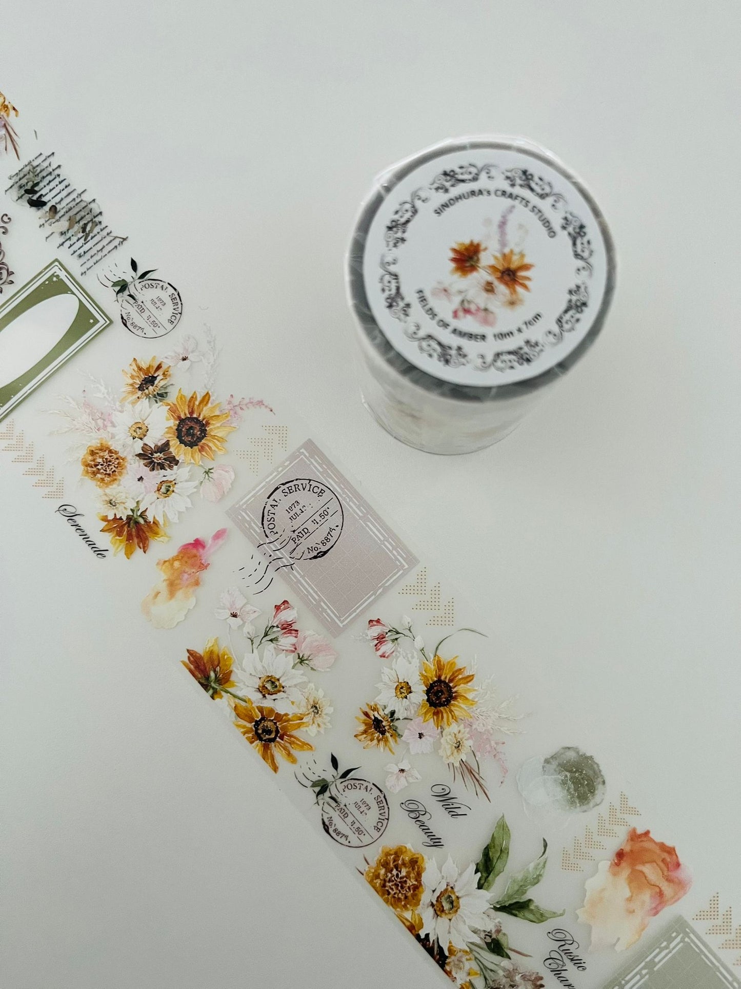 Fields of Amber | Matt PET Tape for Scrapbook & Journaling