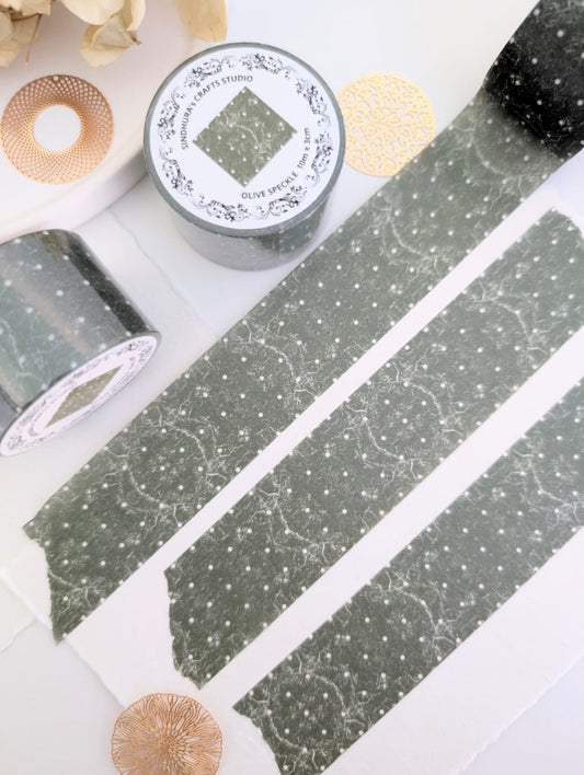 Olive Speckle | Soft Neutral Washi Tape