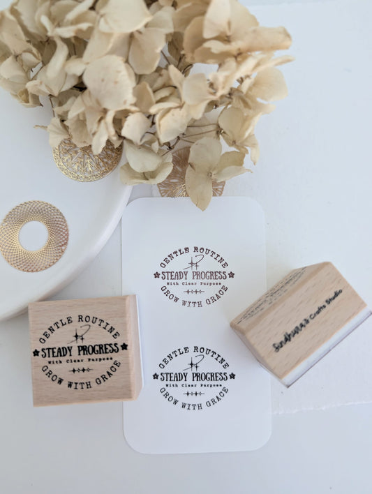 Gentle Routine | Original Wooden Rubber Stamp