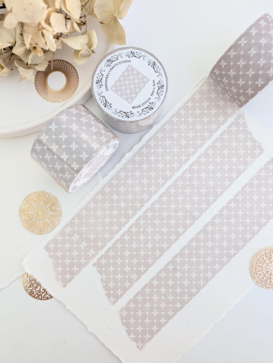 Beige Stitch | Subtle Pattern Washi Tape