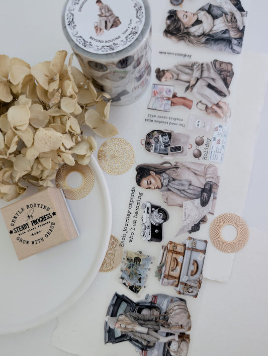 Beyond Routine | Travel-Themed Matte PET Tape