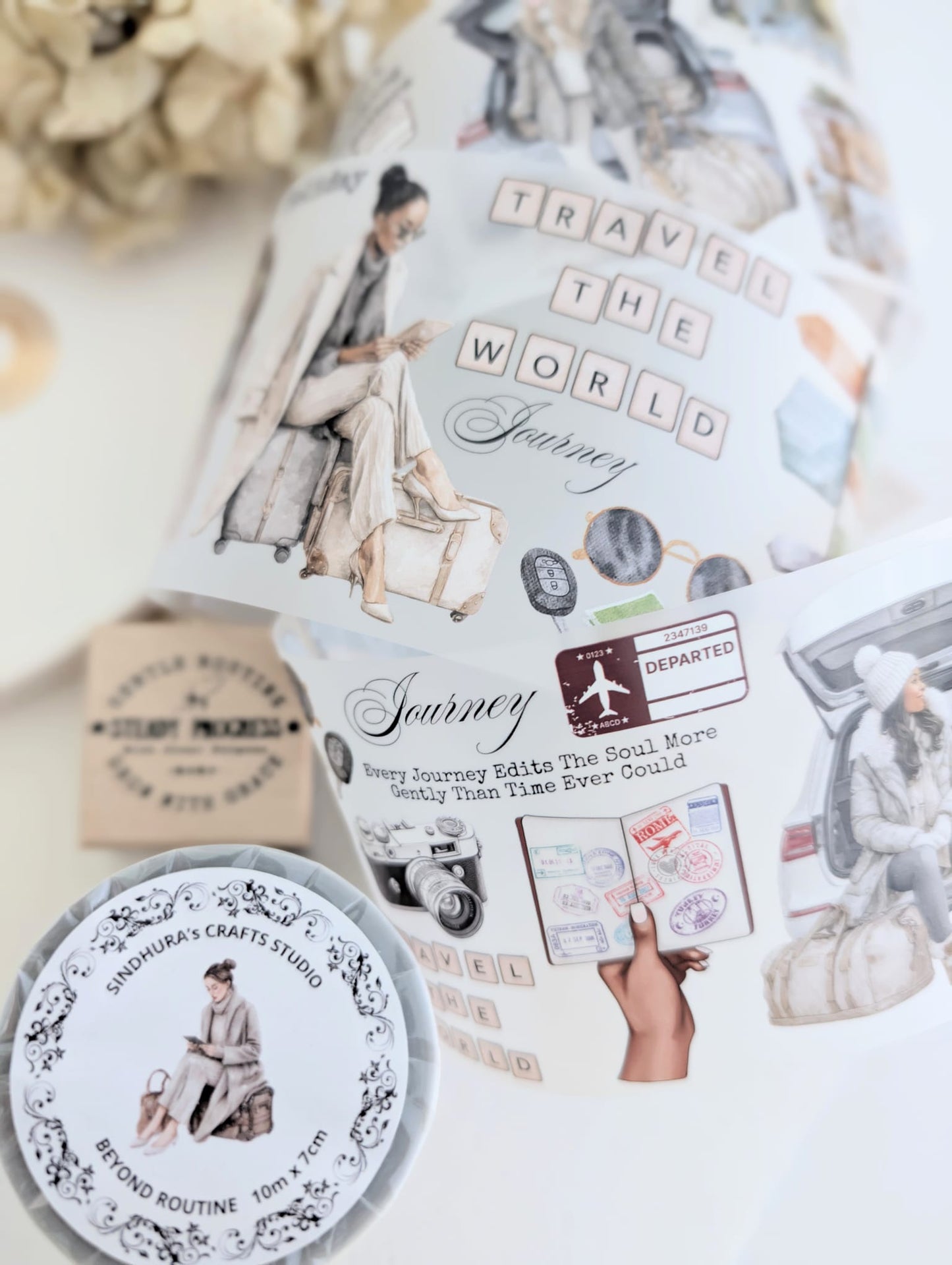 Beyond Routine | Travel-Themed Matte PET Tape