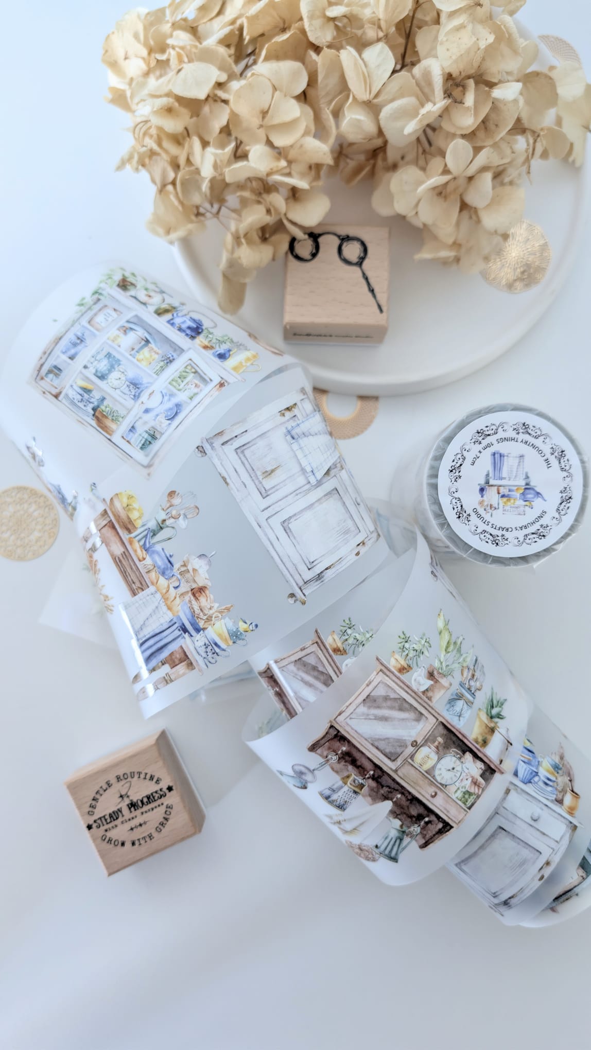 Farmhouse Pantry Matte PET Tape – Watercolour Country Kitchen Decorative Tape
