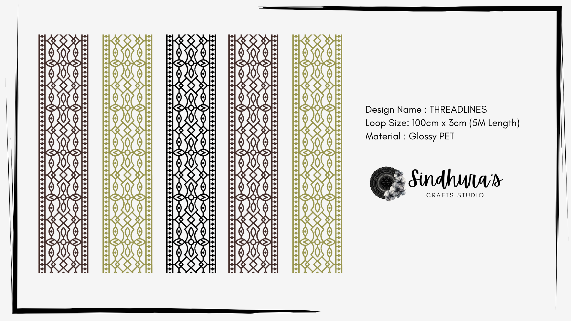 Threadlines – Linear Textures PET Tape (3cm x 5m) – Sindhura's Crafts ...