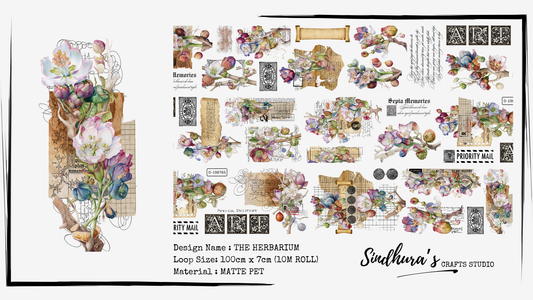 The Herbarium Matte PET Tape – Botanical Flower & Vintage Ephemera Journaling Tape