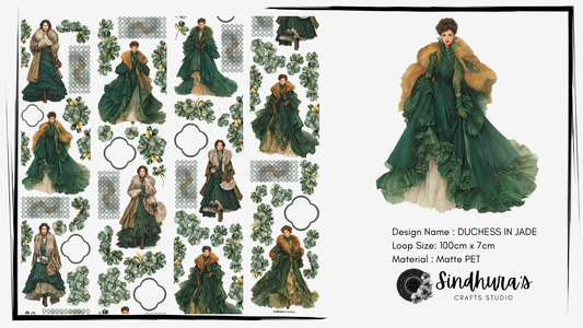 Duchess in Jade | Matt PET Tape for Scrapbook & Journaling