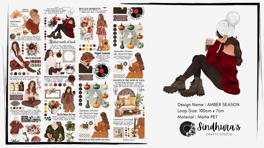 Amber Season | Matt PET Tape for Scrapbook & Journaling