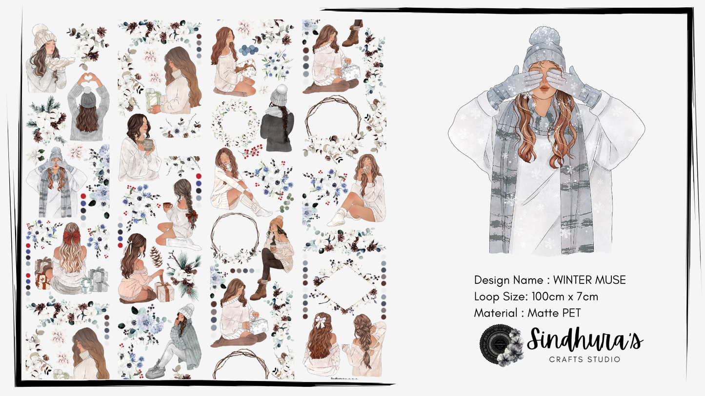 Winter Muse | Matt PET Tape for Scrapbook & Journaling