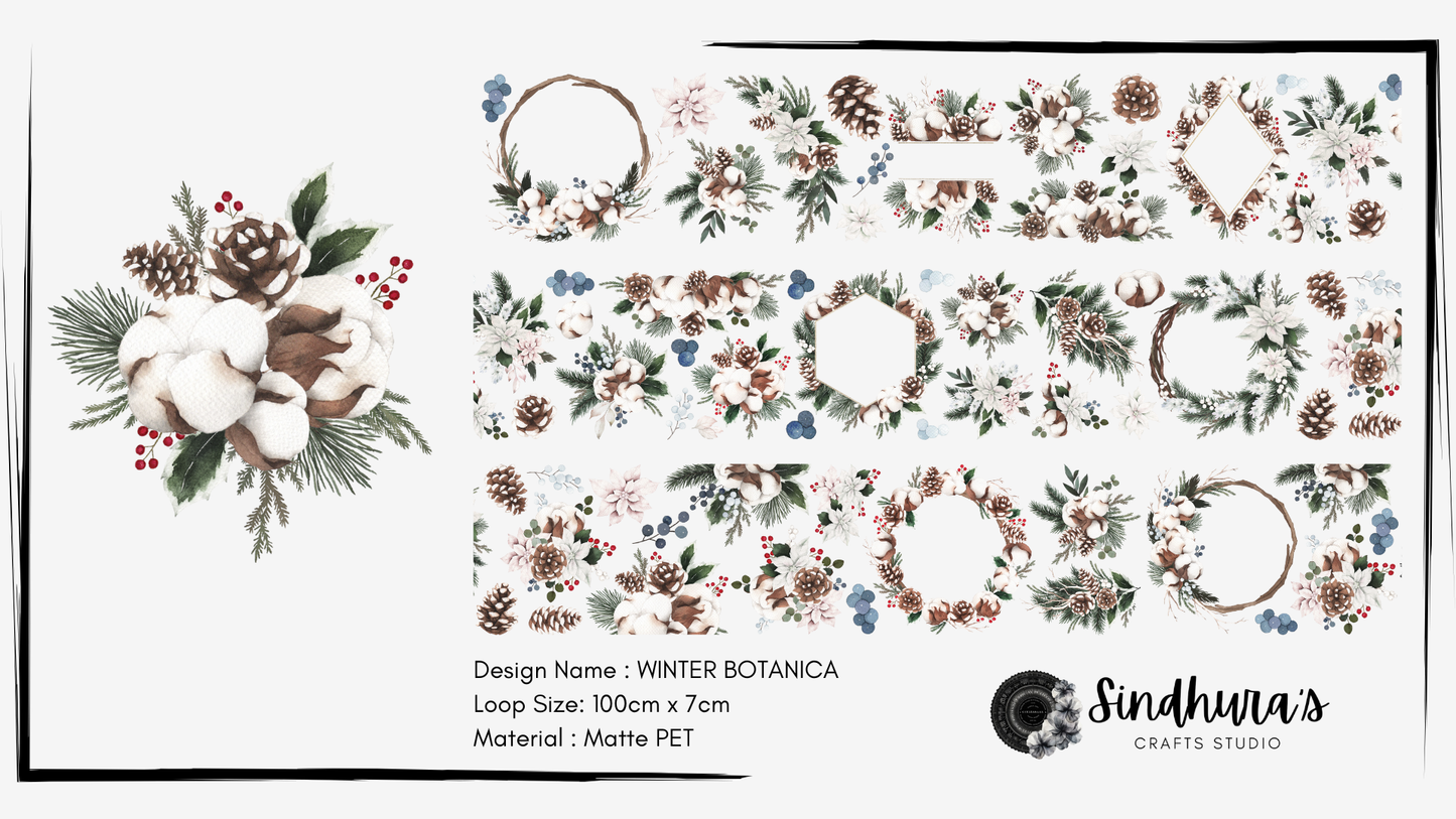 Winter Botanica | Matt PET Tape for Scrapbook & Journaling