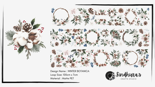 Winter Botanica | Matt PET Tape for Scrapbook & Journaling
