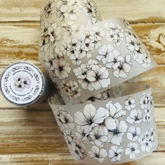 Beige Floral Harmony | Matte PET Tape