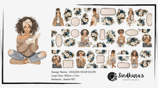 Golden Hour Glow | Matt PET Tape for Scrapbook & Journaling
