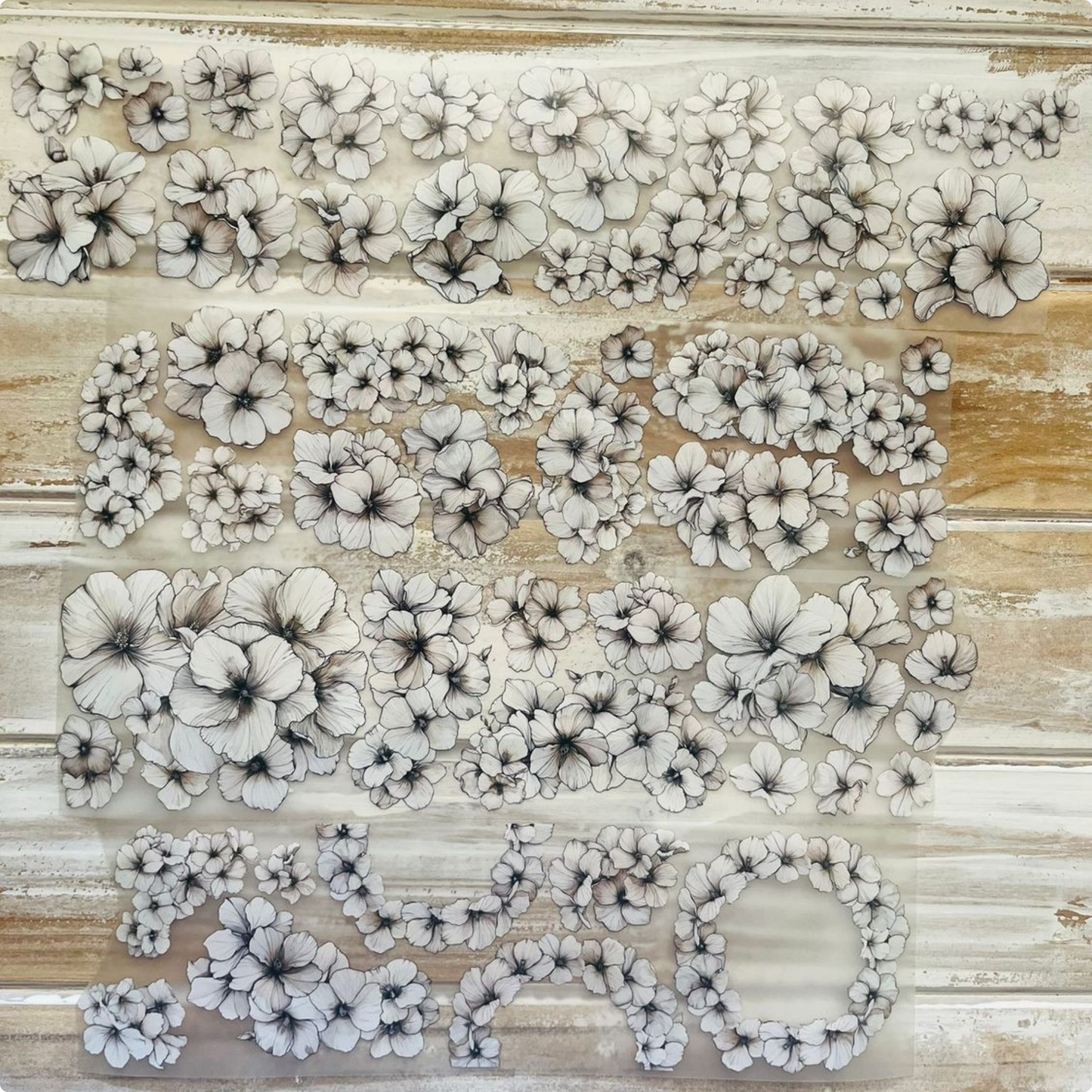 Beige Floral Harmony | Matte PET Tape