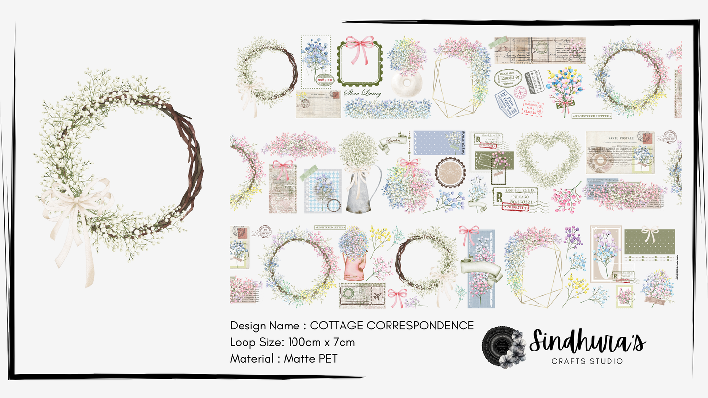 Cottage Correspondence | Matt PET Tape for Scrapbook & Journaling