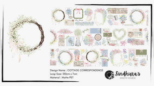 Cottage Correspondence | Matt PET Tape for Scrapbook & Journaling