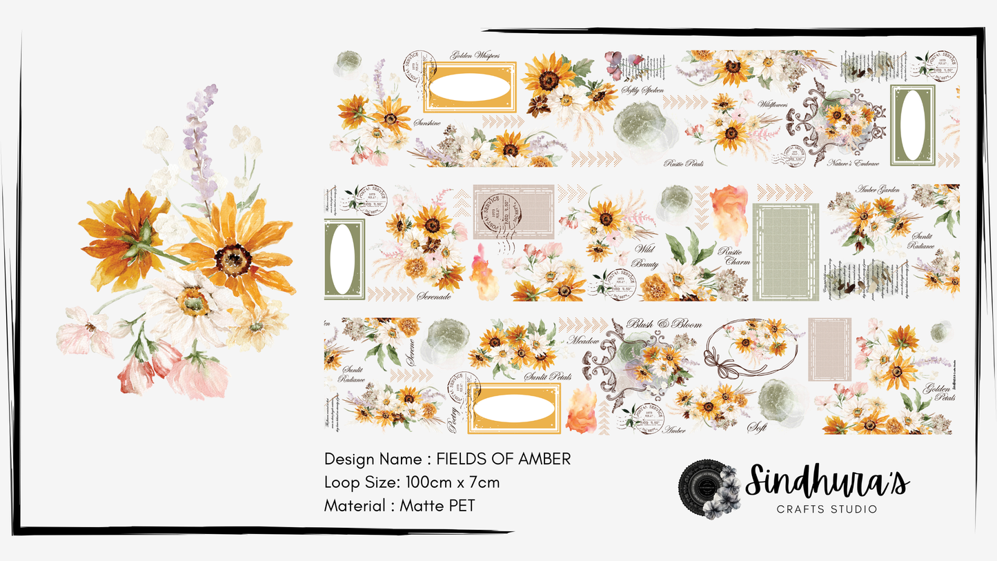 Fields of Amber | Matt PET Tape for Scrapbook & Journaling