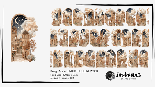 Under the Silent Moon | Matt PET Tape for Scrapbook & Journaling