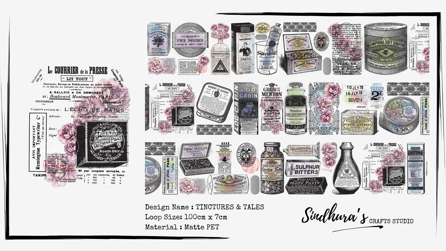 Tinctures & Tales | Matt PET Tape for Scrapbook & Journaling
