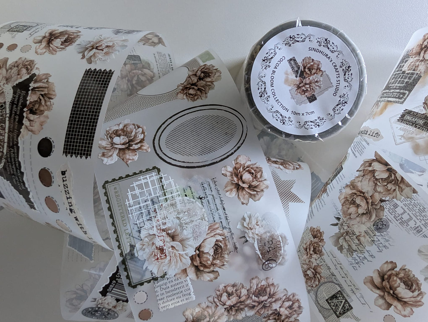 Cocoa Bloom Collection | Matt PET Tape for Scrapbook & Journaling