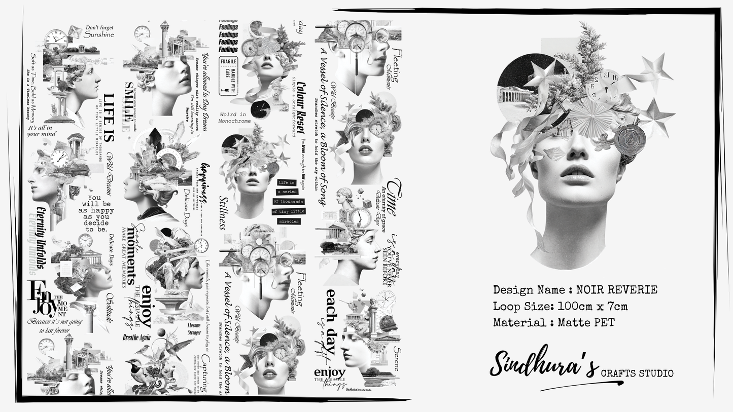 Noir Reverie | Matt PET Tape for Scrapbook & Journaling