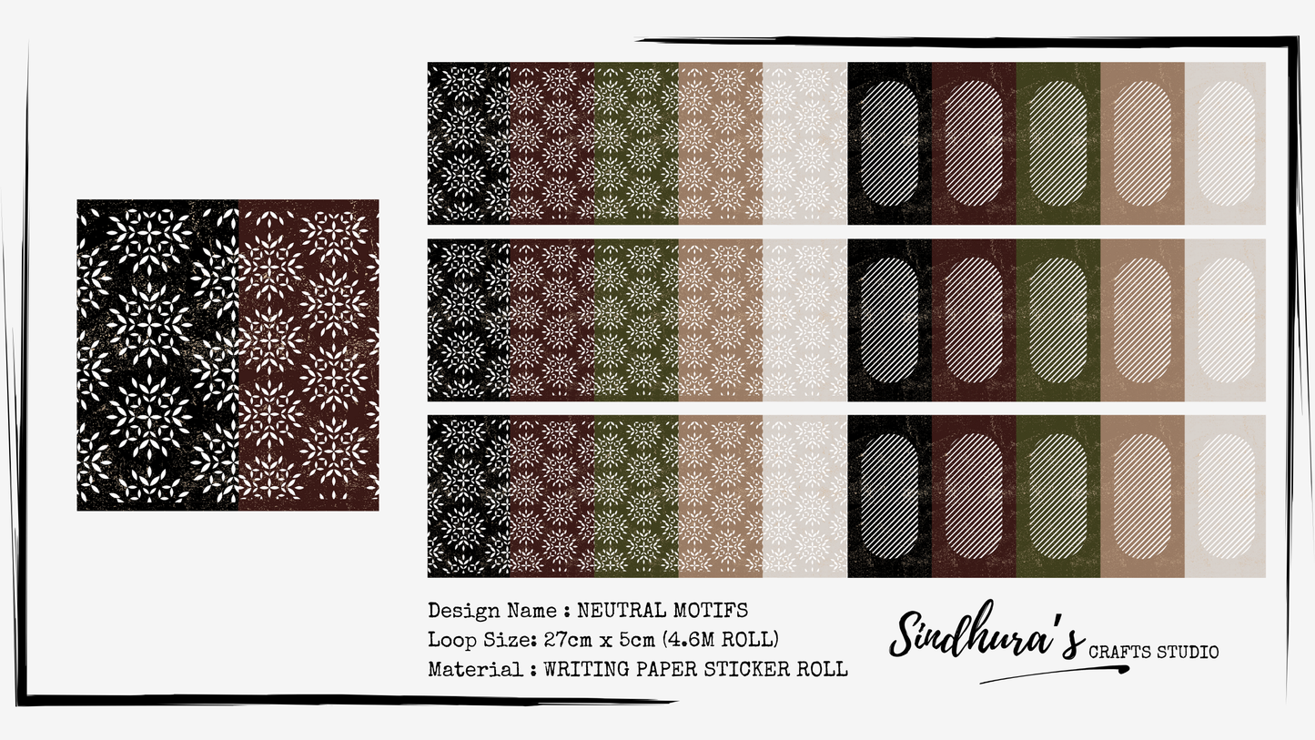 Neutral Motifs | Neutral Writing Paper Sticker Roll