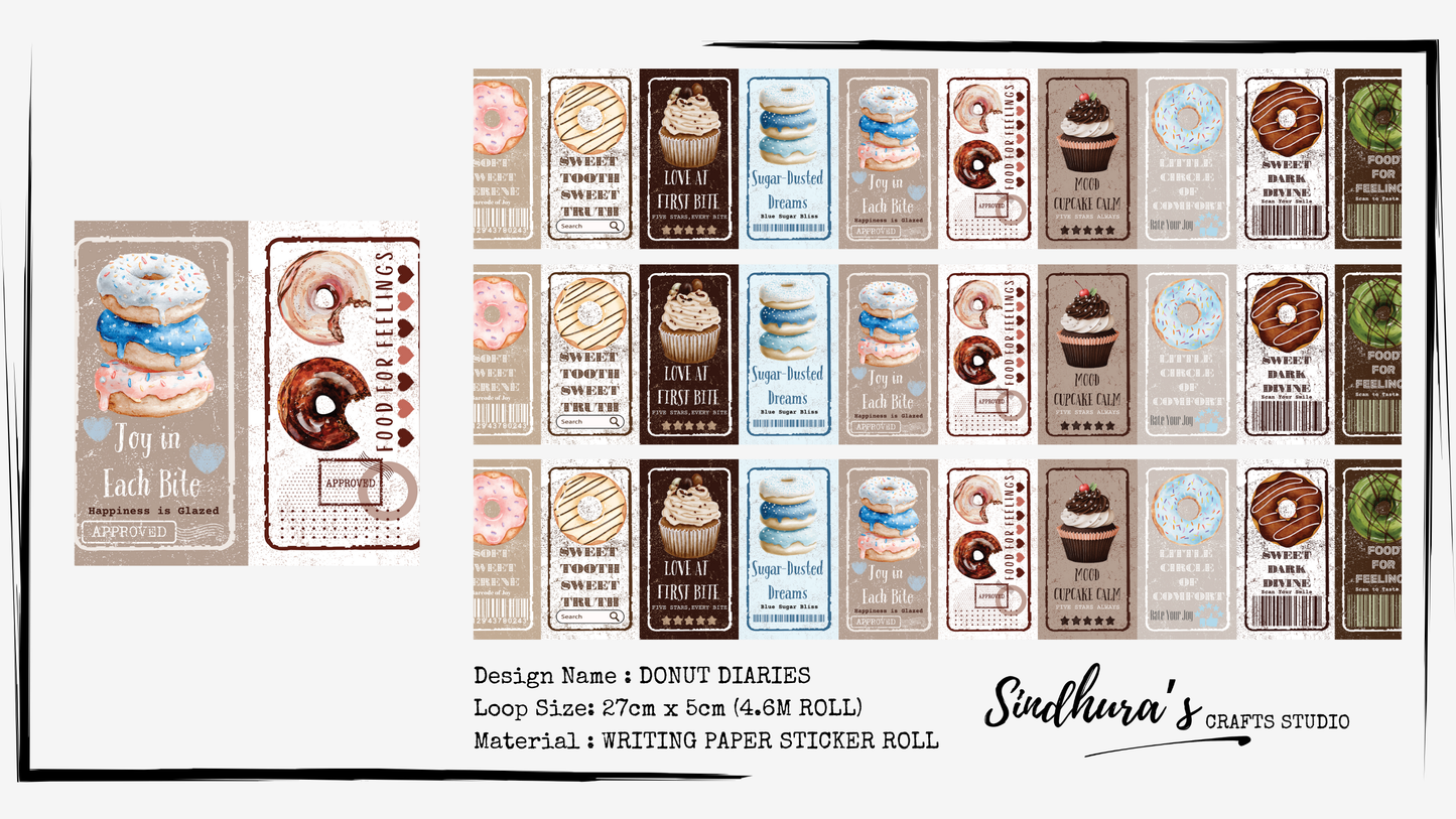 Donut Diaries | Bakery Writing Paper Sticker Roll