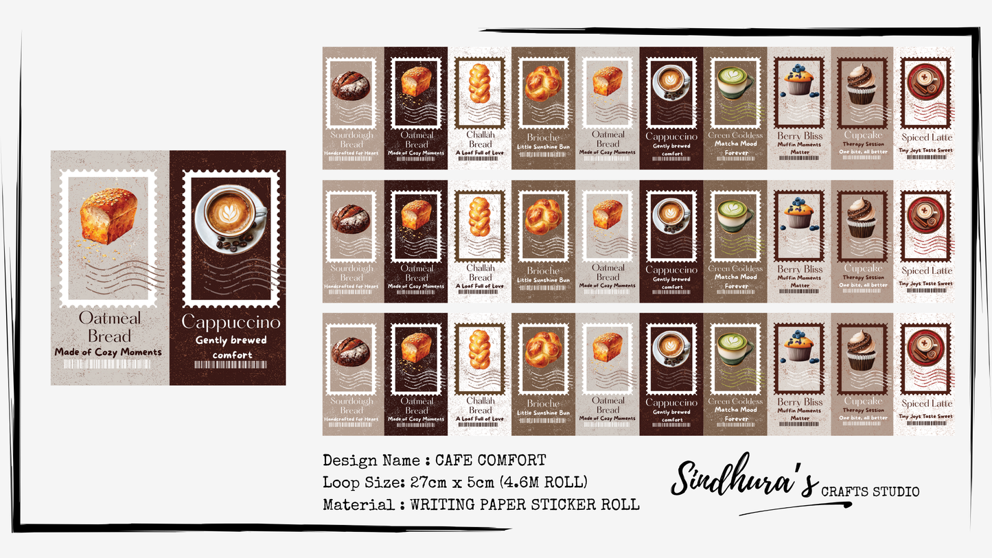 Cafe Comfort | Bakery & Coffee Writing Paper Sticker Roll
