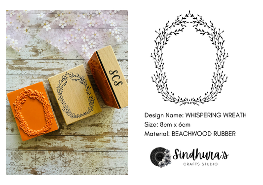 Whispering Wreath | Wooden Rubber Stamp
