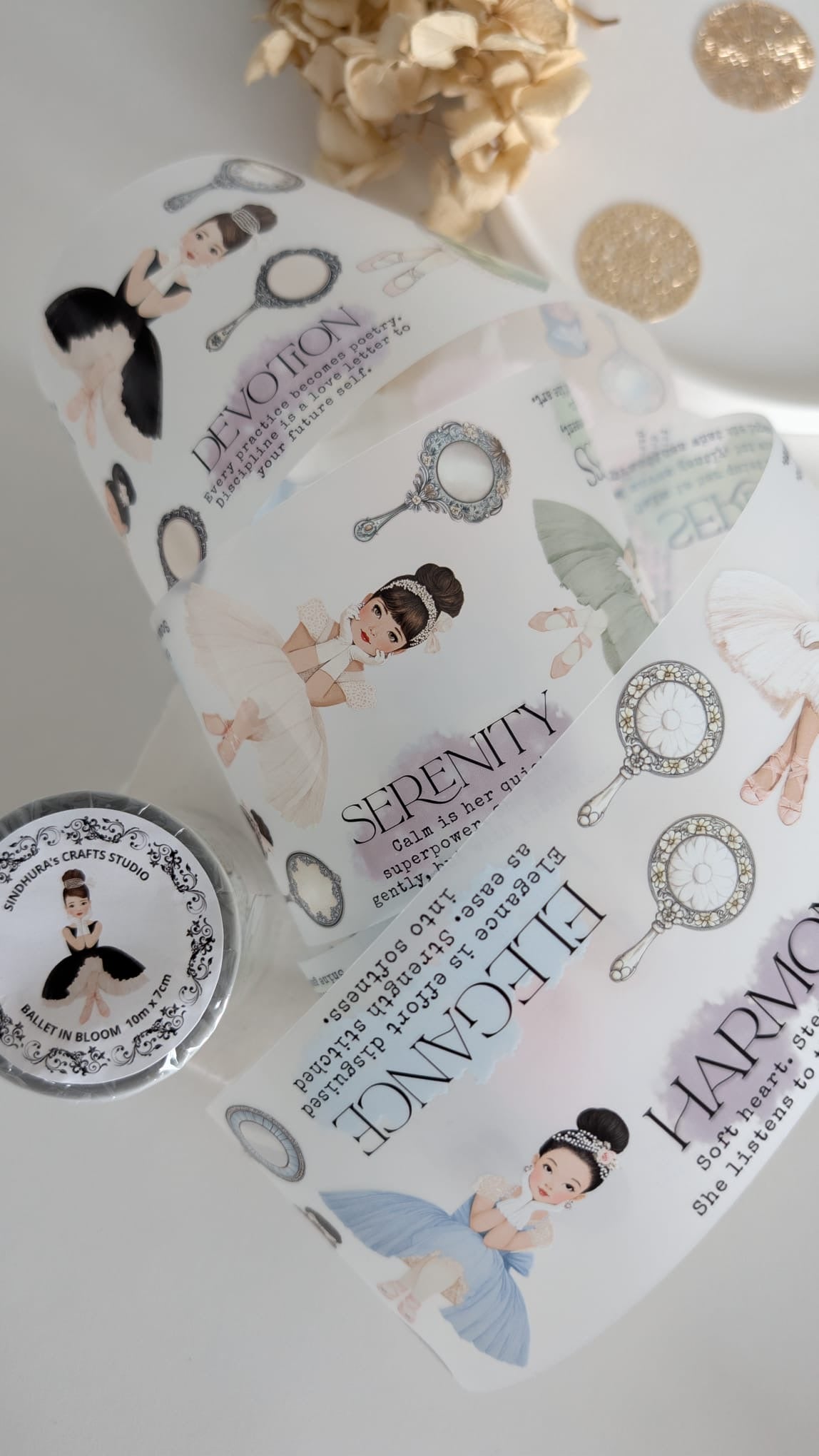 Ballet in Bloom Matte PET Tape | Ballerina Journaling Tape