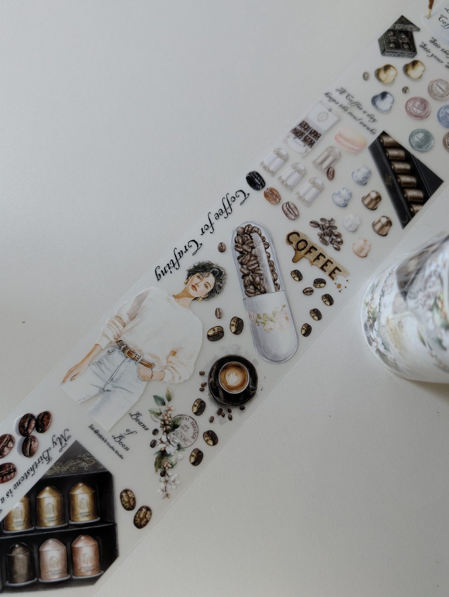 Espresso Diaries | Coffee-Inspired PET Tape for Scrapbook & Journaling